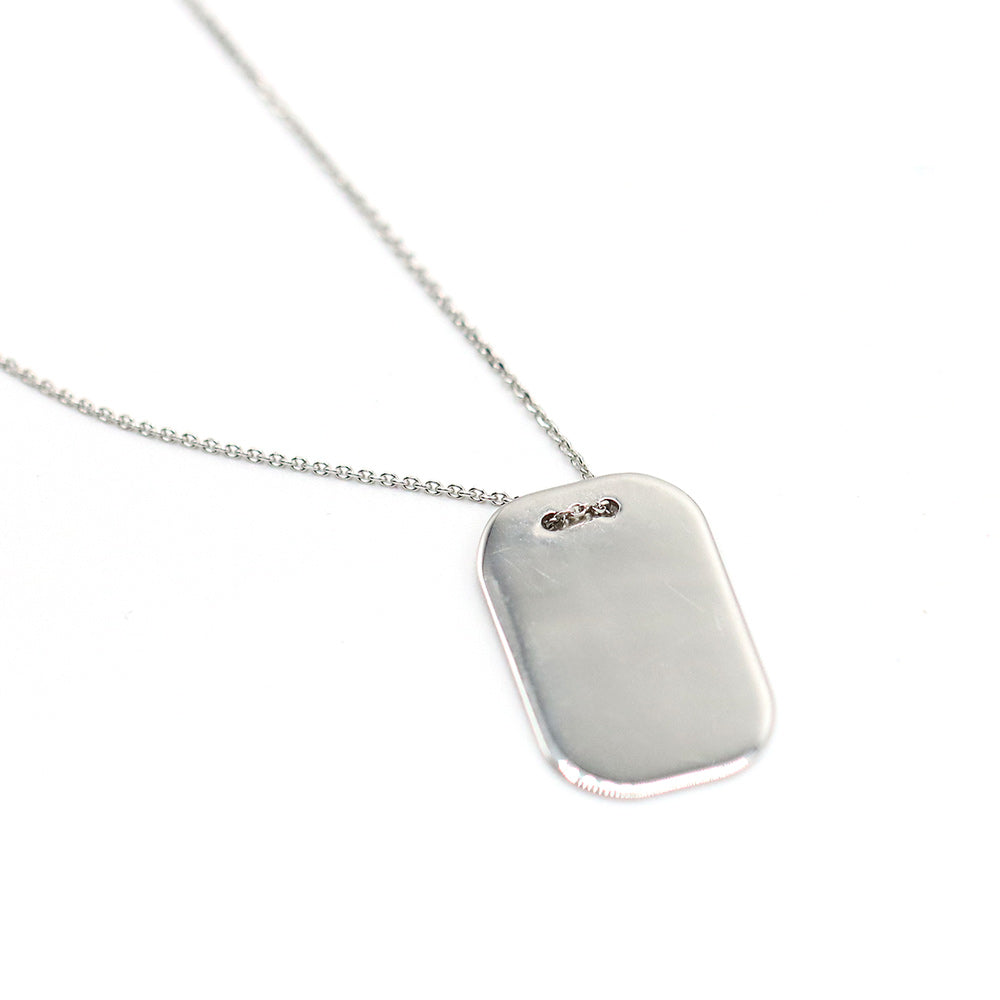 14k white gold dog tag chain best sale