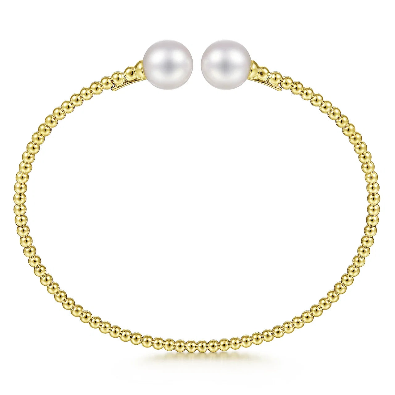 14K Yellow Gold Bujukan Pearls Split Bangle