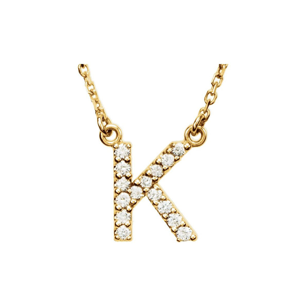 14K Gold Initial Diamond Necklace