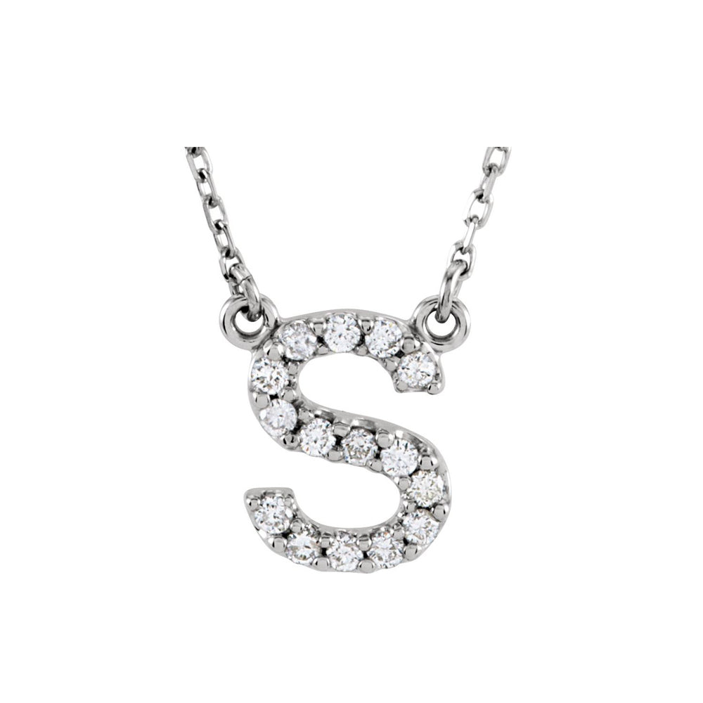 14K Gold Initial Diamond Necklace