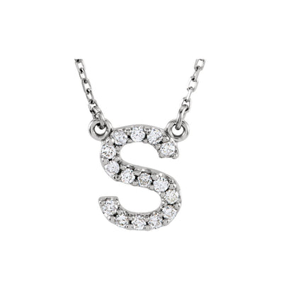 14K Gold Initial Diamond Necklace