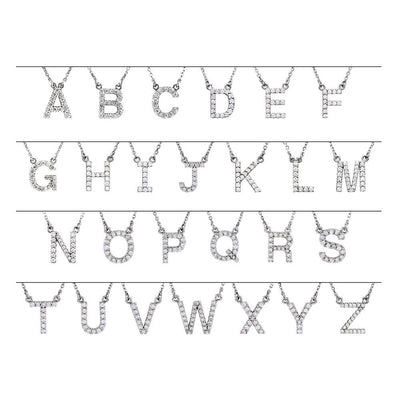 14K Gold Initial Diamond Necklace