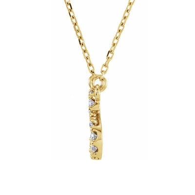 14K Gold Initial Diamond Necklace
