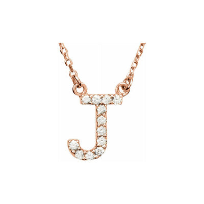 14K Gold Initial Diamond Necklace