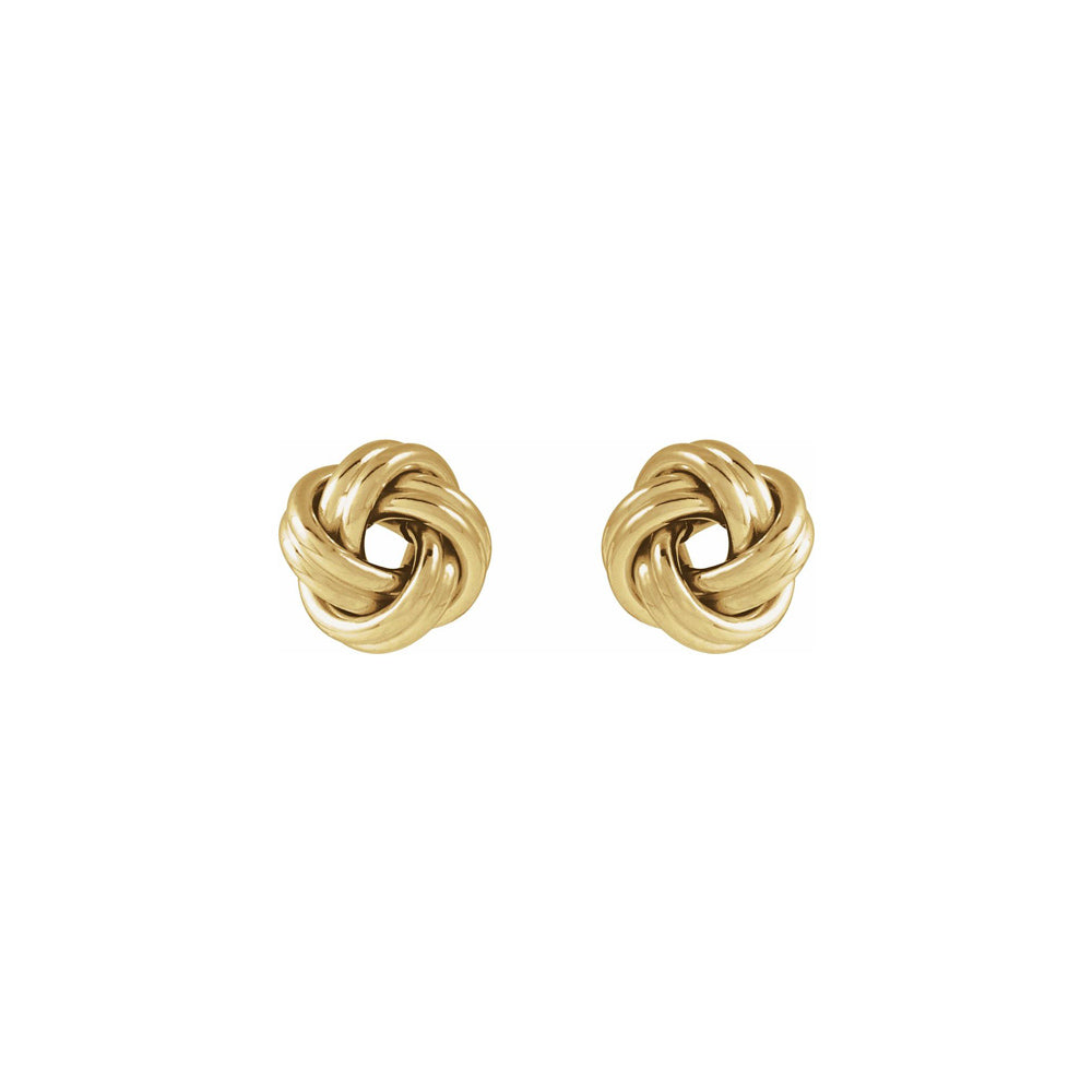 14K Yellow Gold 8 mm Knot Earrings