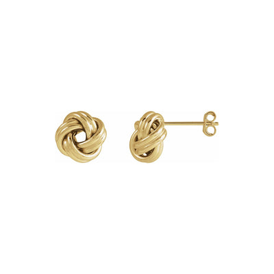 14K Yellow Gold 8 mm Knot Earrings