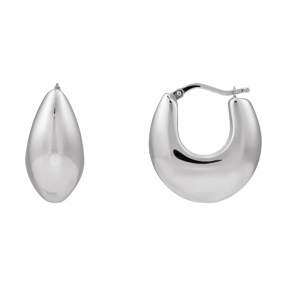 Sterling Silver Electroform Tapered 25.1 mm Hoop Earrings
