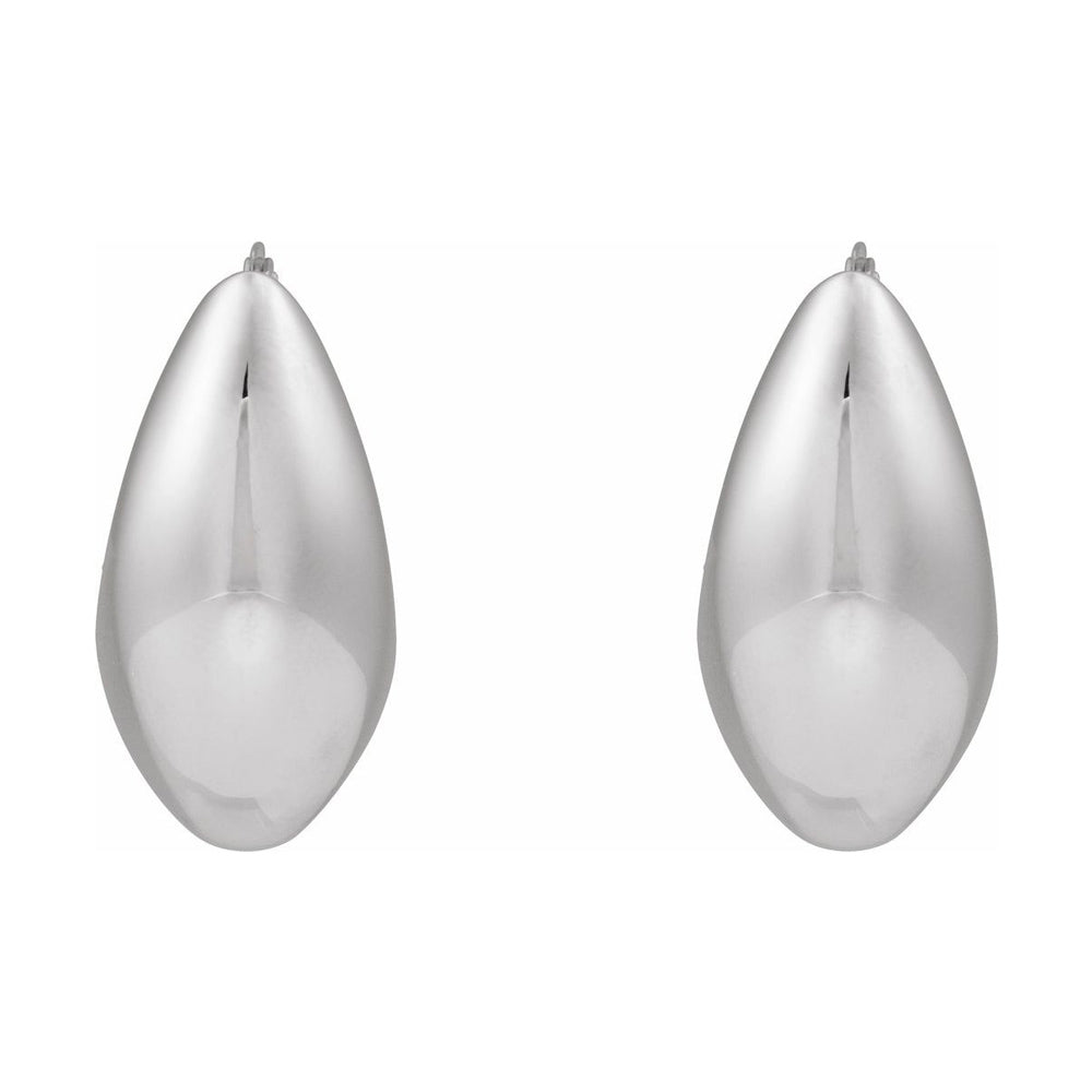 Sterling Silver Electroform Tapered 25.1 mm Hoop Earrings