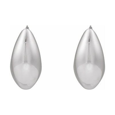 Sterling Silver Electroform Tapered 25.1 mm Hoop Earrings