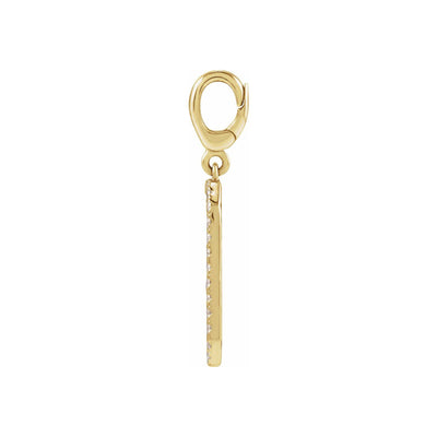 14K Yellow Gold Engravable 1/6 CTW Natural Diamond Dog Tag Charm/Pendant