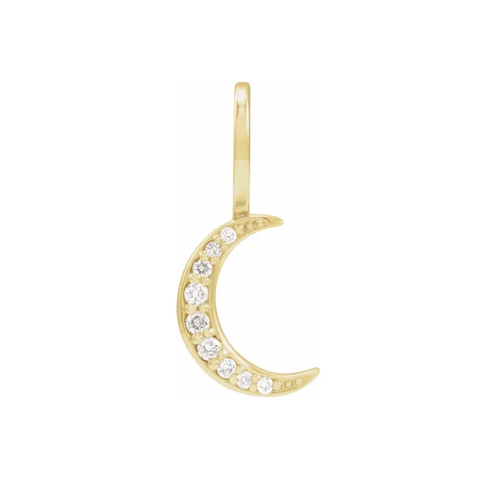 14K Yellow Gold .07 CTW Natural Diamond Crescent Moon Charm/Pendant