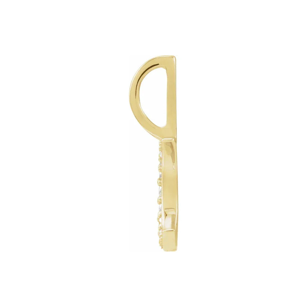 14K Yellow Gold .07 CTW Natural Diamond Crescent Moon Charm/Pendant