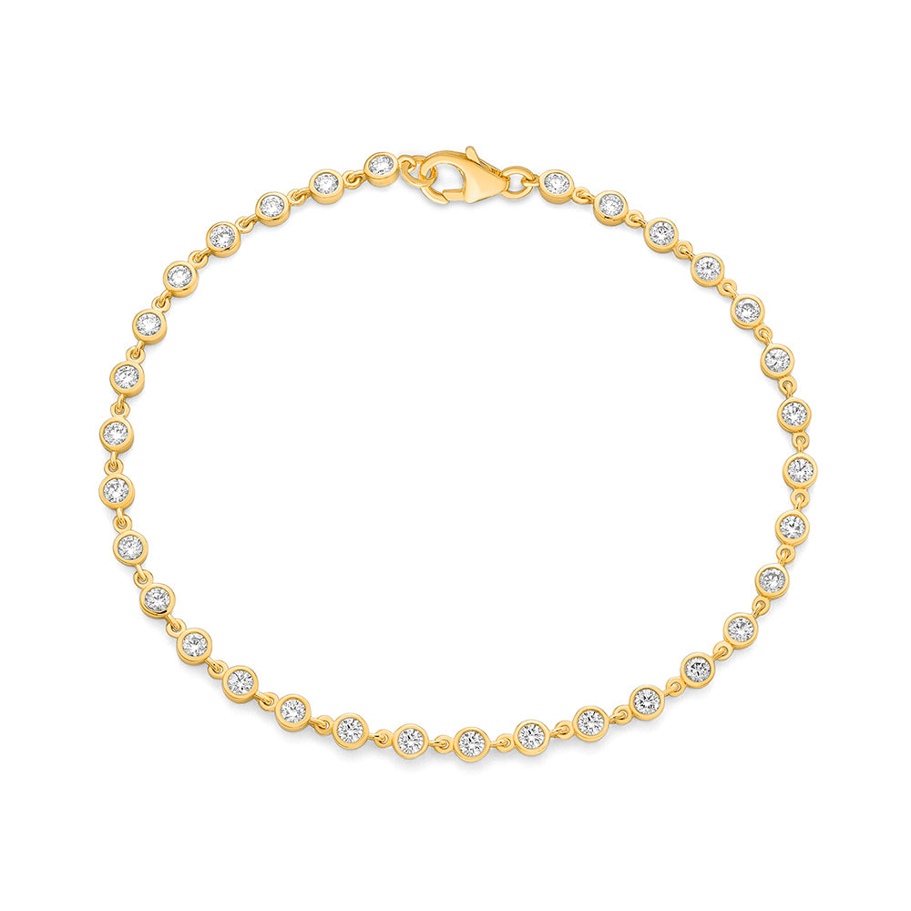 14k Yellow Gold Opera Diamond Bezel Bracelet 1.28 CTW
