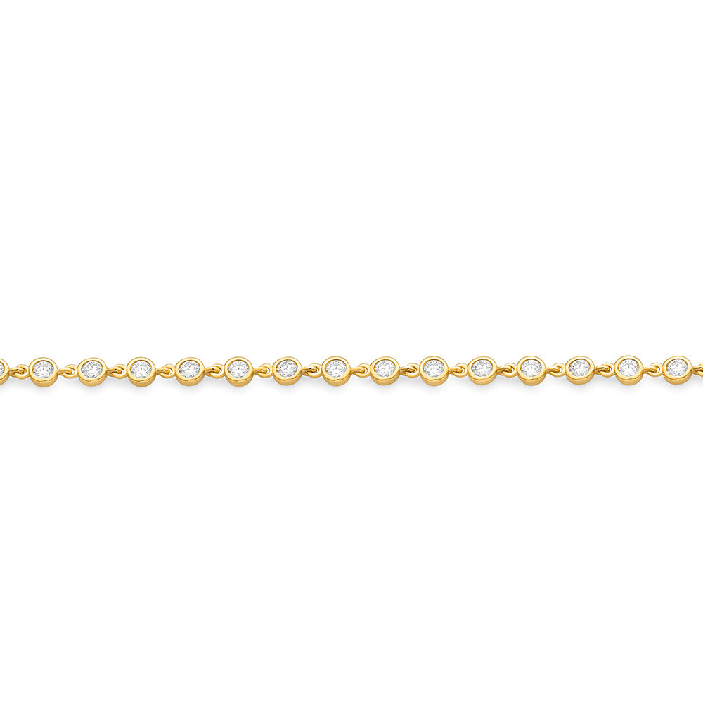 14k Yellow Gold Opera Diamond Bezel Bracelet 1.28 CTW