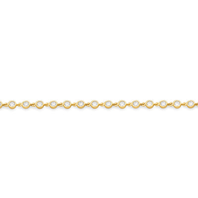 14k Yellow Gold Opera Diamond Bezel Bracelet 1.28 CTW