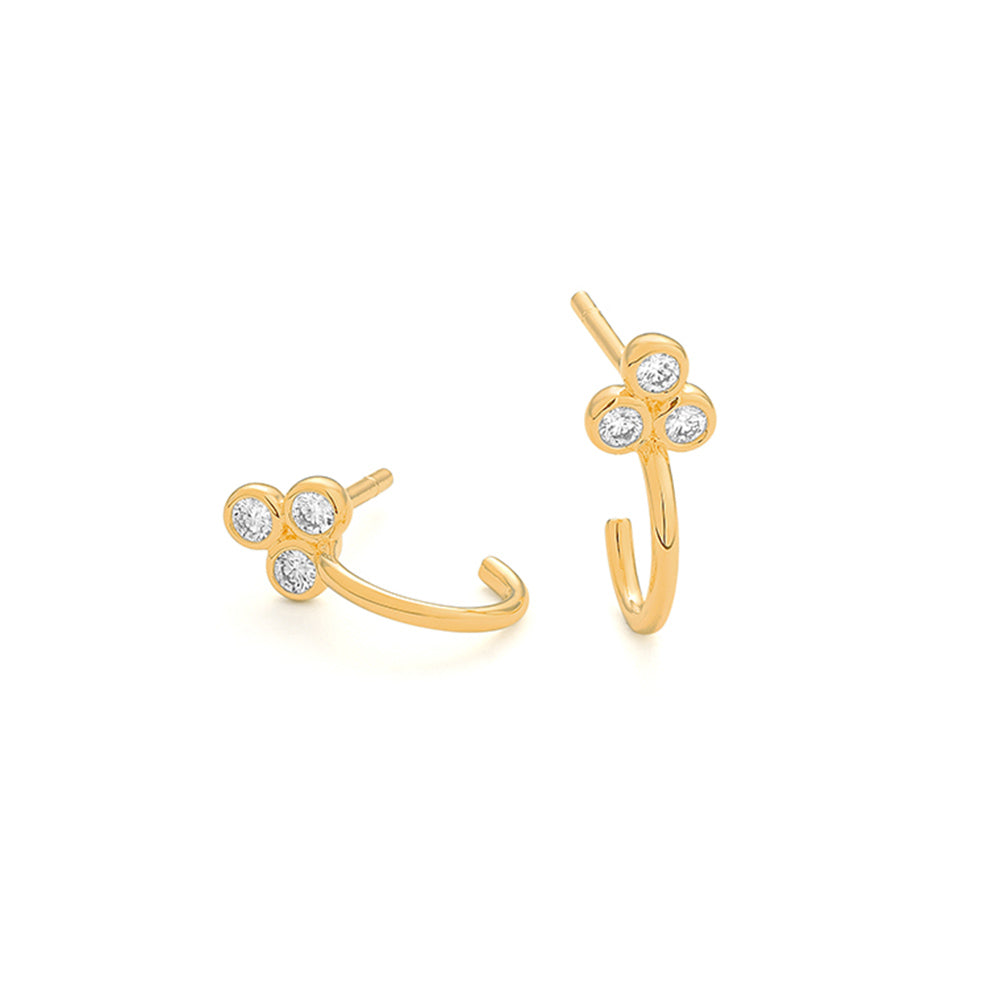 14k Yellow Gold Diamond Opera Earrings