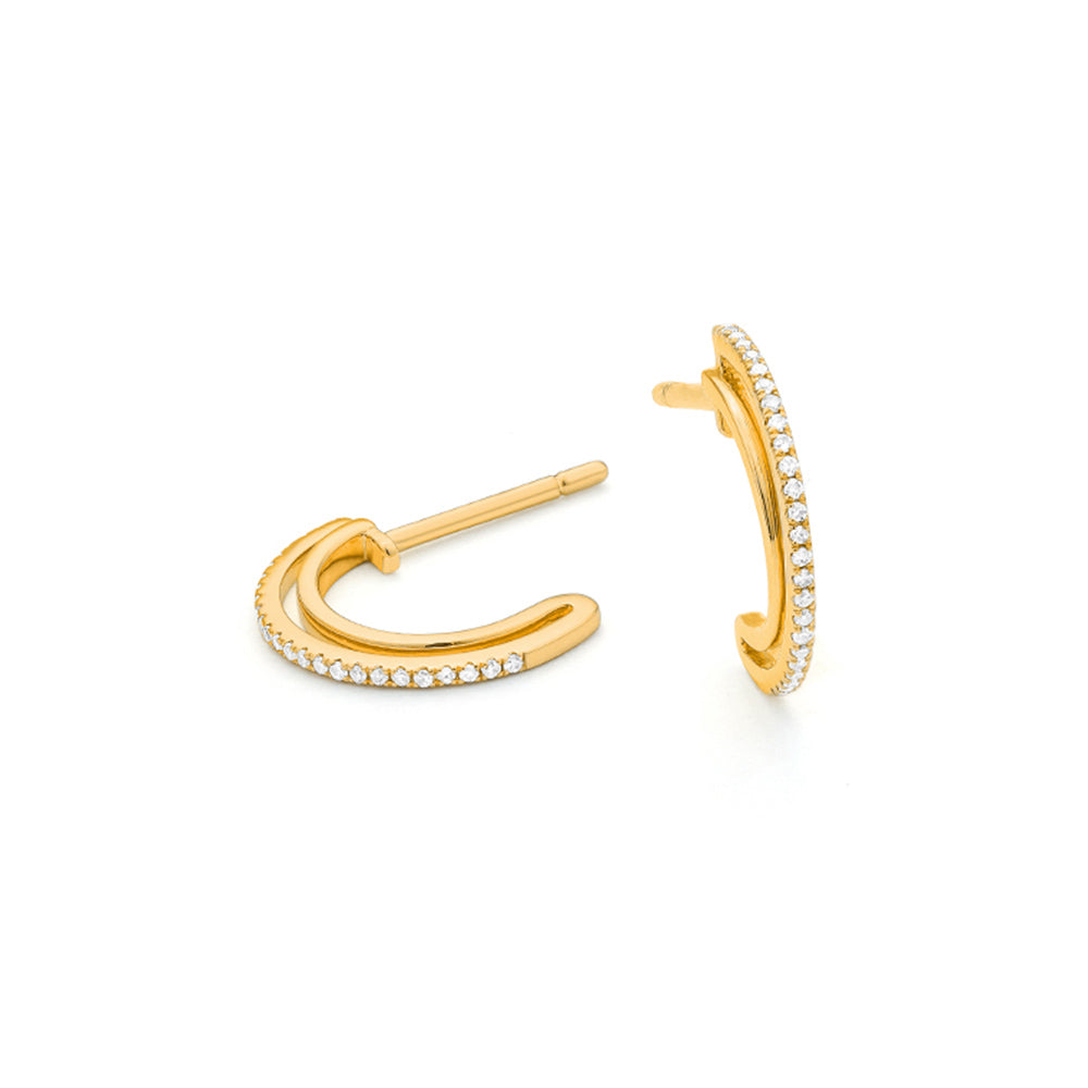 14k Yellow Gold Diamond Earrings