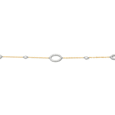 18'' 14k Yellow & White Gold Opera Diamond Necklace 1.65 CTW