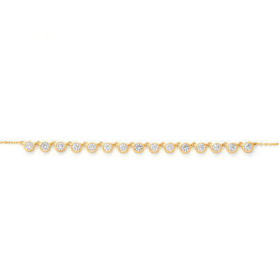 14K Yellow Gold Diamond Bezel Necklace 1.20 CTW