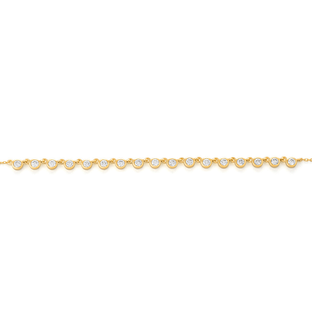 14K Yellow Gold Diamond Bezel Necklace .70 CTW