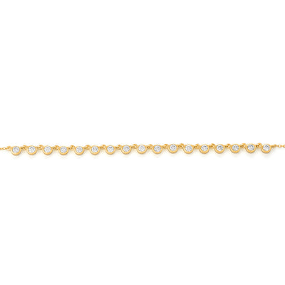 14K Yellow Gold Diamond Bezel Necklace .70 CTW