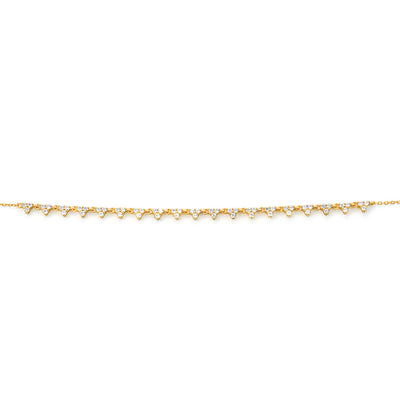 14k Yellow Gold Dangling Diamond Necklace