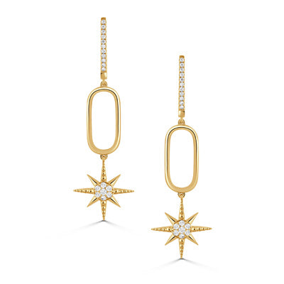 Celestia - 18k Yellow Gold Diamond Earrings