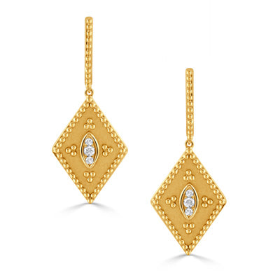 Byzantine - 18k Yellow Gold Diamond Earring