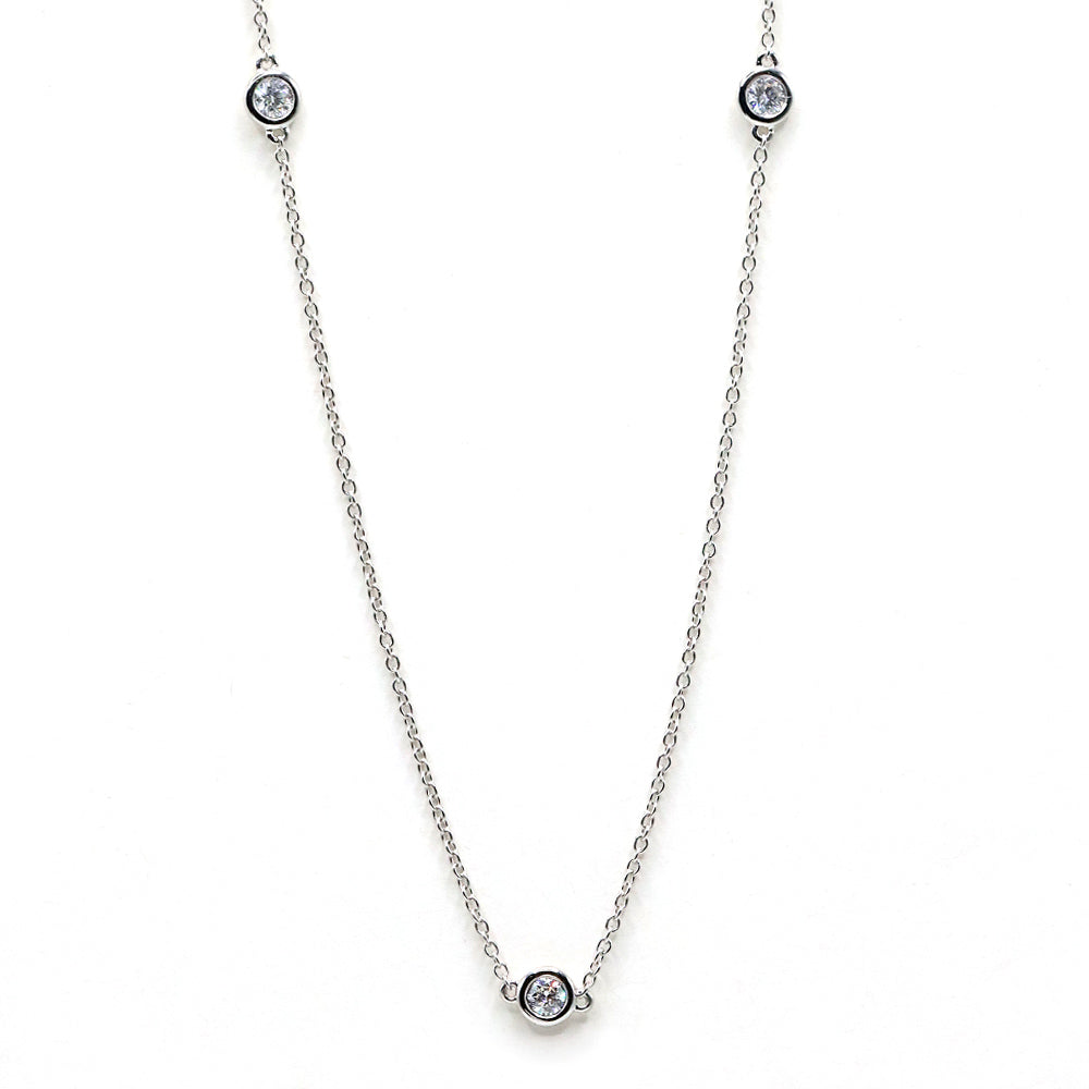 The Diane - 14K White Gold Diamond by the Yard Necklace