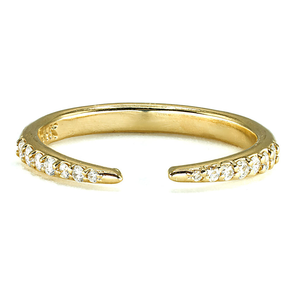 The Cammy - 14K Yellow Gold Open Cuff Diamond Ring