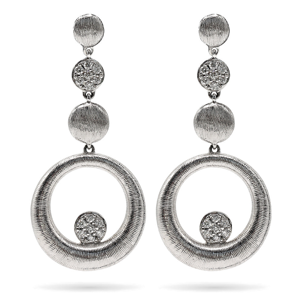 18K White Gold Round Brilliant Cut Diamond Earrings