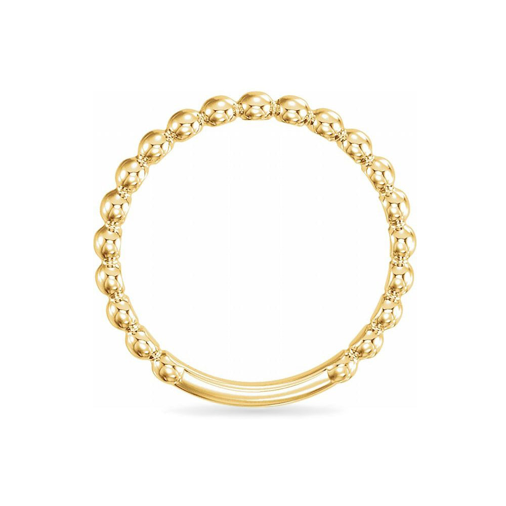 The Ava - 14K Yellow Gold Stackable Bead Ring