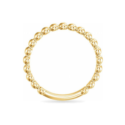 The Ava - 14K Yellow Gold Stackable Bead Ring