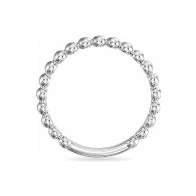 The Ava - 14K White Gold Stackable Bead Ring