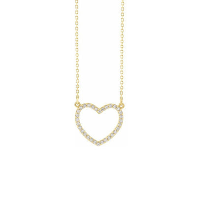 The Lily - 14K Yellow 1/5 CTW Natural Diamond Small Heart 16" Necklace
