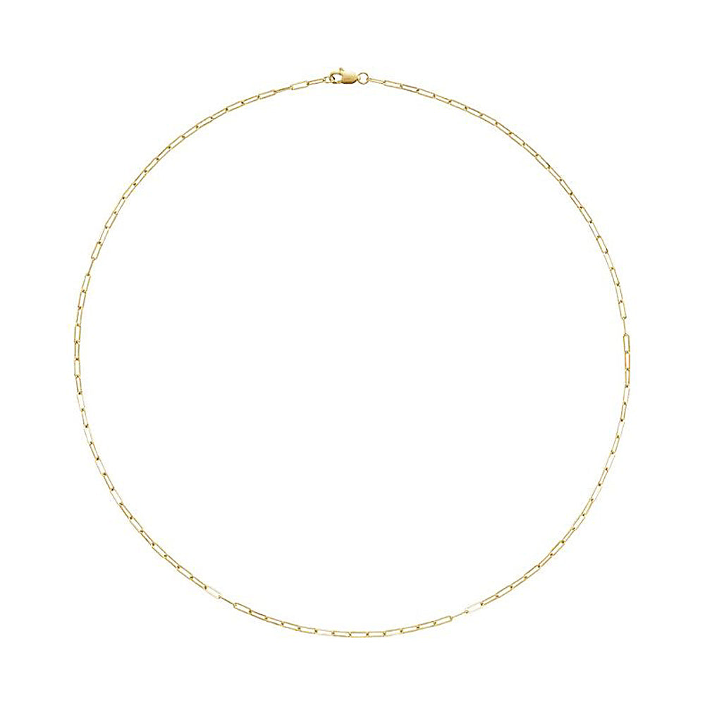 The Charlotte - 14K Yellow Gold Elongated Paper Clip Link Chain