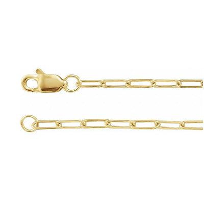 The Charlotte - 14K Yellow Gold Elongated Paper Clip Link Chain